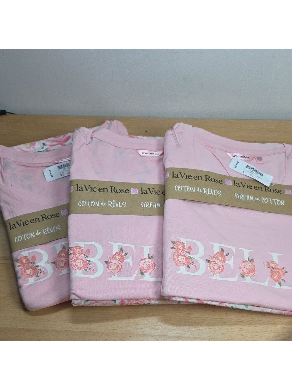 La Vie En Rose Pink 'BELLE' Cotton Pajama Set